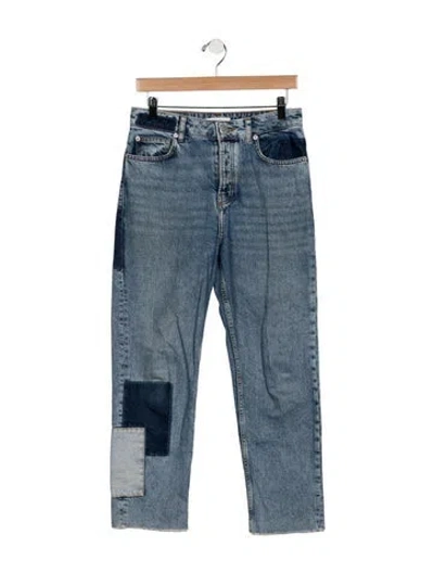 Pre-owned Maje High-rise Straight Leg Jeans In Blue