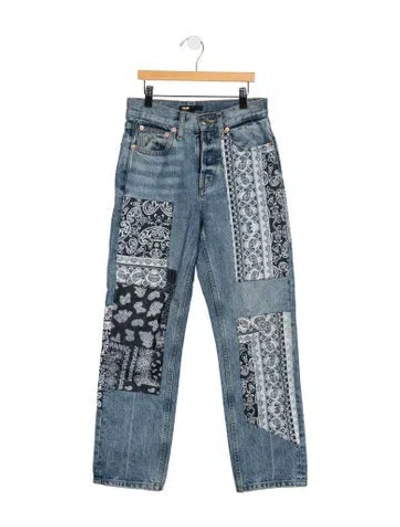 Pre-owned Maje High-rise Straight Leg Jeans In Blue