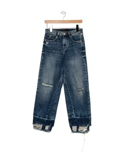 Pre-owned Maje High-rise Straight Leg Jeans In Blue
