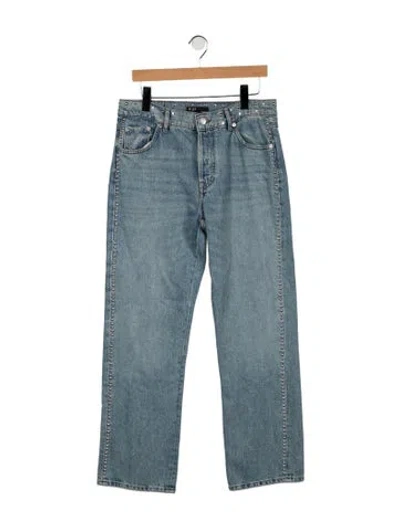 Pre-owned Maje High-rise Straight Leg Jeans In Blue