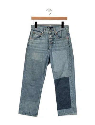 Pre-owned Maje High-rise Straight Leg Jeans In Blue