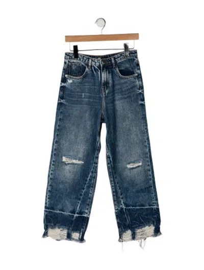 Pre-owned Maje High-rise Straight Leg Jeans In Blue
