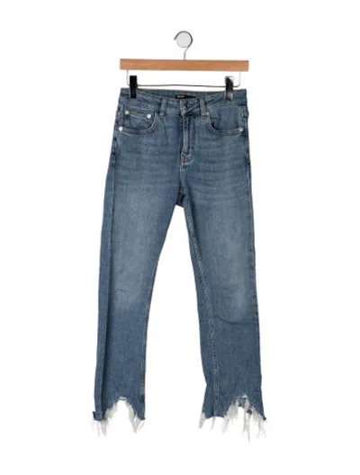 Pre-owned Maje High-rise Straight Leg Jeans In Blue
