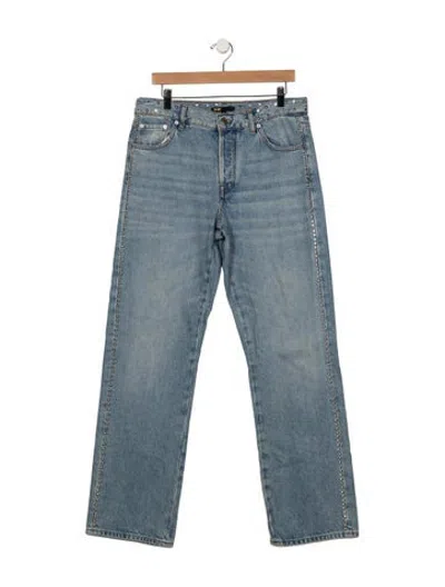 Pre-owned Maje High-rise Straight Leg Jeans In Blue