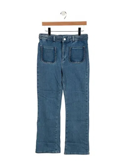 Pre-owned Maje High-rise Straight Leg Jeans In Blue