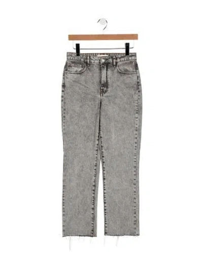 Pre-owned Maje High-rise Straight Leg Jeans In Gray