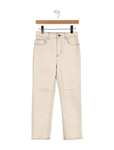 Pre-owned Maje High-rise Straight Leg Jeans In Neutral