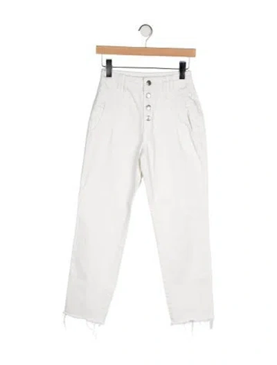 Pre-owned Maje High-rise Straight Leg Jeans In White