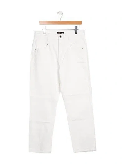 Pre-owned Maje High-rise Straight Leg Jeans In White