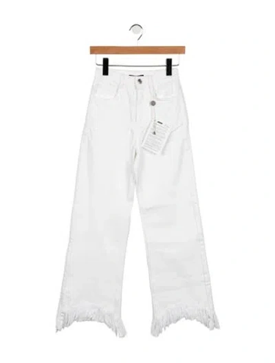 Pre-owned Maje High-rise Straight Leg Jeans In White