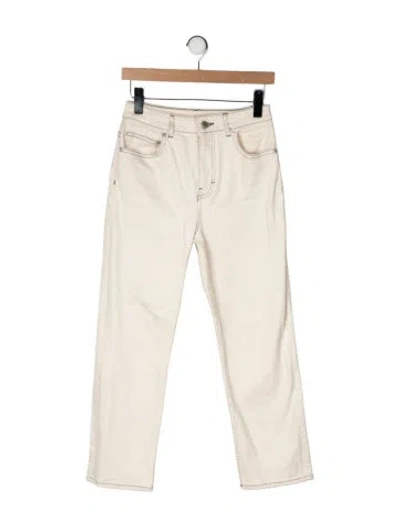 Pre-owned Maje High-rise Straight Leg Jeans In Yellow