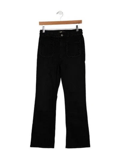 Pre-owned Maje High-rise Wide Leg Jeans In Black