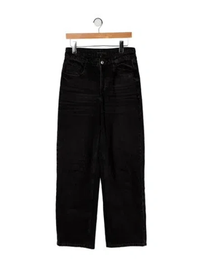 Pre-owned Maje High-rise Wide Leg Jeans In Black