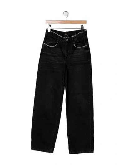 Pre-owned Maje High-rise Wide Leg Jeans In Black