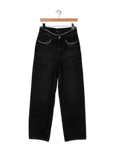 Pre-owned Maje High-rise Wide Leg Jeans In Black