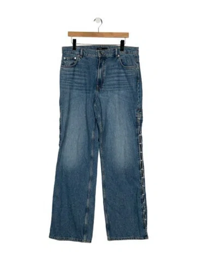 Pre-owned Maje High-rise Wide Leg Jeans In Blue
