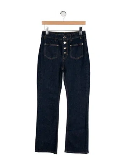 Pre-owned Maje High-rise Wide Leg Jeans In Blue