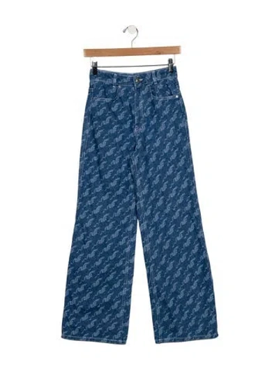 Pre-owned Maje High-rise Wide Leg Jeans In Blue