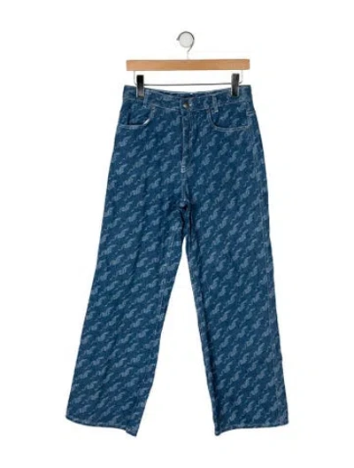 Pre-owned Maje High-rise Wide Leg Jeans In Blue