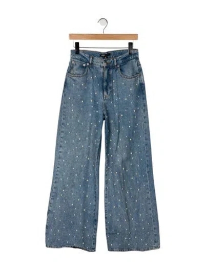 Pre-owned Maje High-rise Wide Leg Jeans In Blue