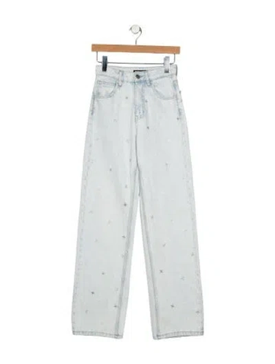 Pre-owned Maje High-rise Wide Leg Jeans In Blue