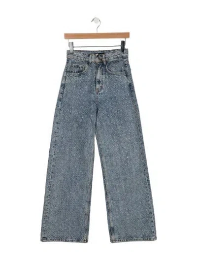Pre-owned Maje High-rise Wide Leg Jeans In Blue
