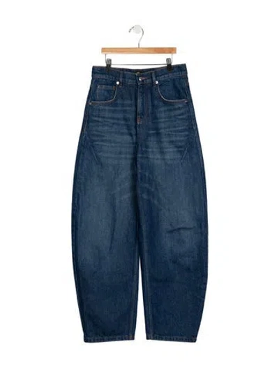 Pre-owned Maje High-rise Wide Leg Jeans In Blue