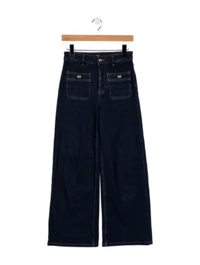 Pre-owned Maje High-rise Wide Leg Jeans In Blue