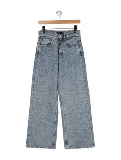 Pre-owned Maje High-rise Wide Leg Jeans In Blue