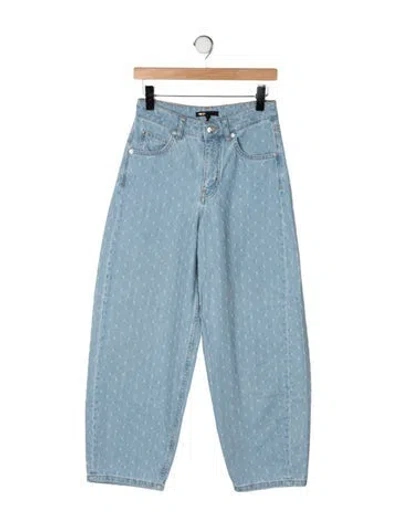 Pre-owned Maje High-rise Wide Leg Jeans In Blue