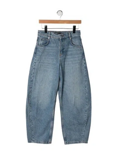 Pre-owned Maje High-rise Wide Leg Jeans In Blue
