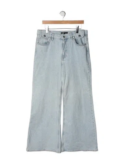 Pre-owned Maje High-rise Wide Leg Jeans In Blue