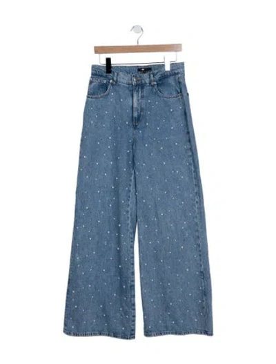 Pre-owned Maje High-rise Wide Leg Jeans In Blue