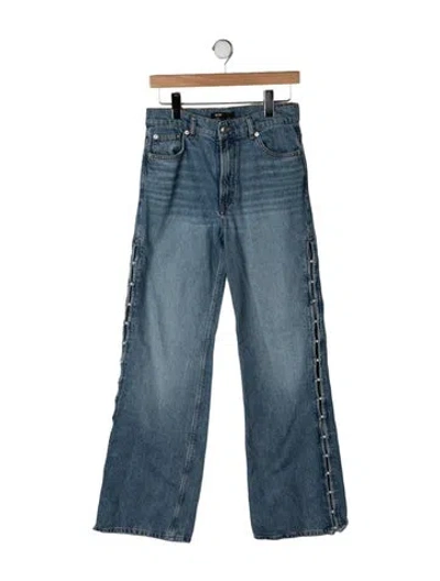 Pre-owned Maje High-rise Wide Leg Jeans In Blue