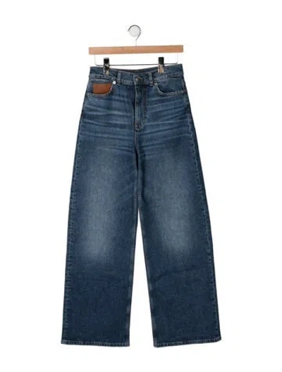 Pre-owned Maje High-rise Wide Leg Jeans In Blue