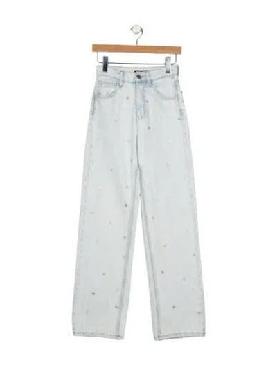 Pre-owned Maje High-rise Wide Leg Jeans In Blue