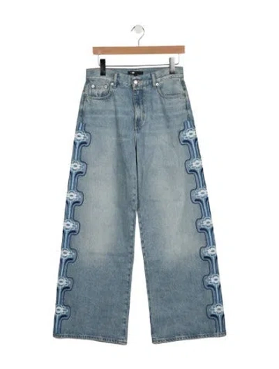 Pre-owned Maje High-rise Wide Leg Jeans In Blue