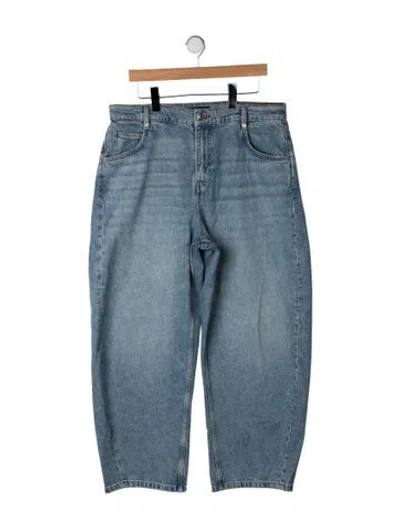 Pre-owned Maje High-rise Wide Leg Jeans In Blue