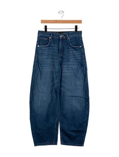 Pre-owned Maje High-rise Wide Leg Jeans In Blue