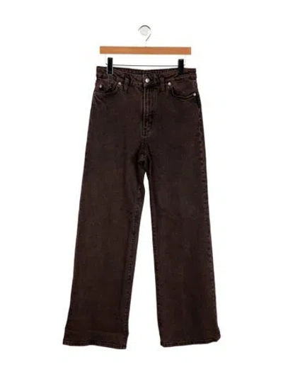 Pre-owned Maje High-rise Wide Leg Jeans In Brown