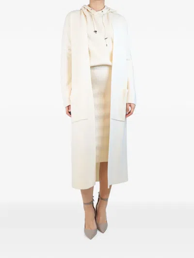 Pre-owned Maje Hooded Longline Coat In Neutral