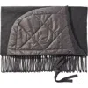 Maje Hooded Wool Poncho In Anthracite Grey