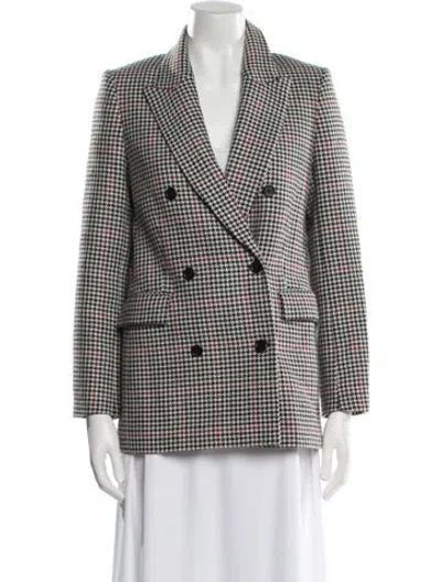 Pre-owned Maje Houndstooth Print Blazer In Black