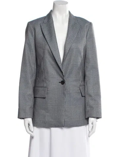 Pre-owned Maje Houndstooth Print Blazer In Blue