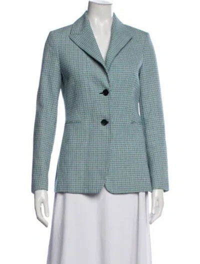 Pre-owned Maje Houndstooth Print Blazer In Blue
