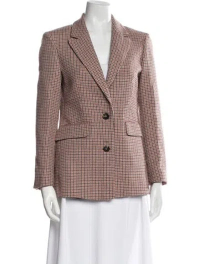 Pre-owned Maje Houndstooth Print Blazer In Brown