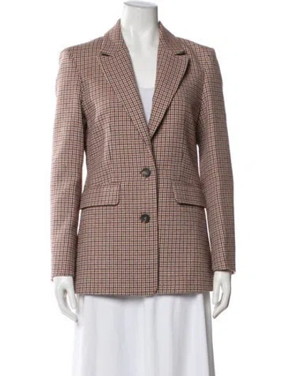 Pre-owned Maje Houndstooth Print Blazer In Brown