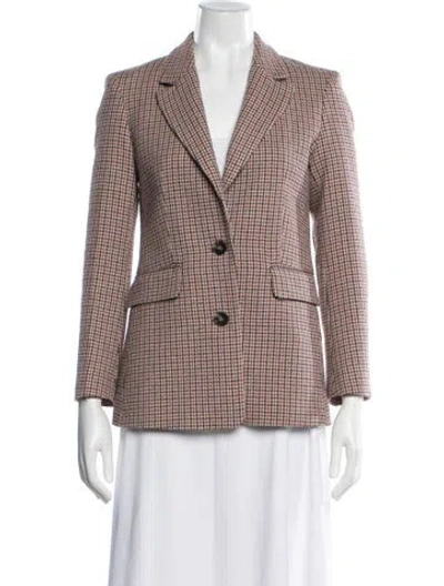 Pre-owned Maje Houndstooth Print Blazer In Brown