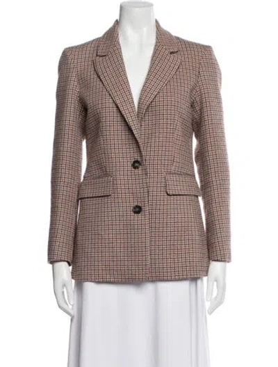 Pre-owned Maje Houndstooth Print Blazer In Brown