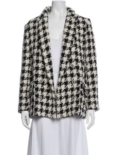 Pre-owned Maje Houndstooth Print Blazer In Gray